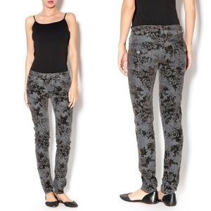 Dear John Floral Flocked Velvet Denim Pants 26